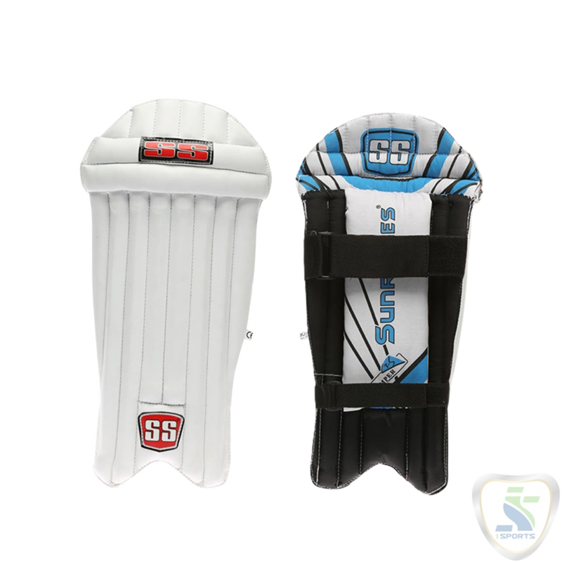 SS STUMPER WICKET KEEPING LEG GUARD WHITE.