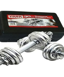 York Dumbbell Set Silver.