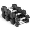 LIFE TOP Rubber Hex Dumbbells.