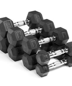 LIFE TOP Rubber Hex Dumbbells.