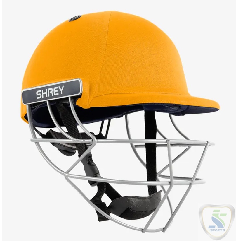 SHREY CLASSIC STEEL GOLD HELMET.