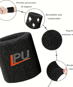 Alternative view of IPU Sports Wrist Sweatbands for Athletic Men and Women.