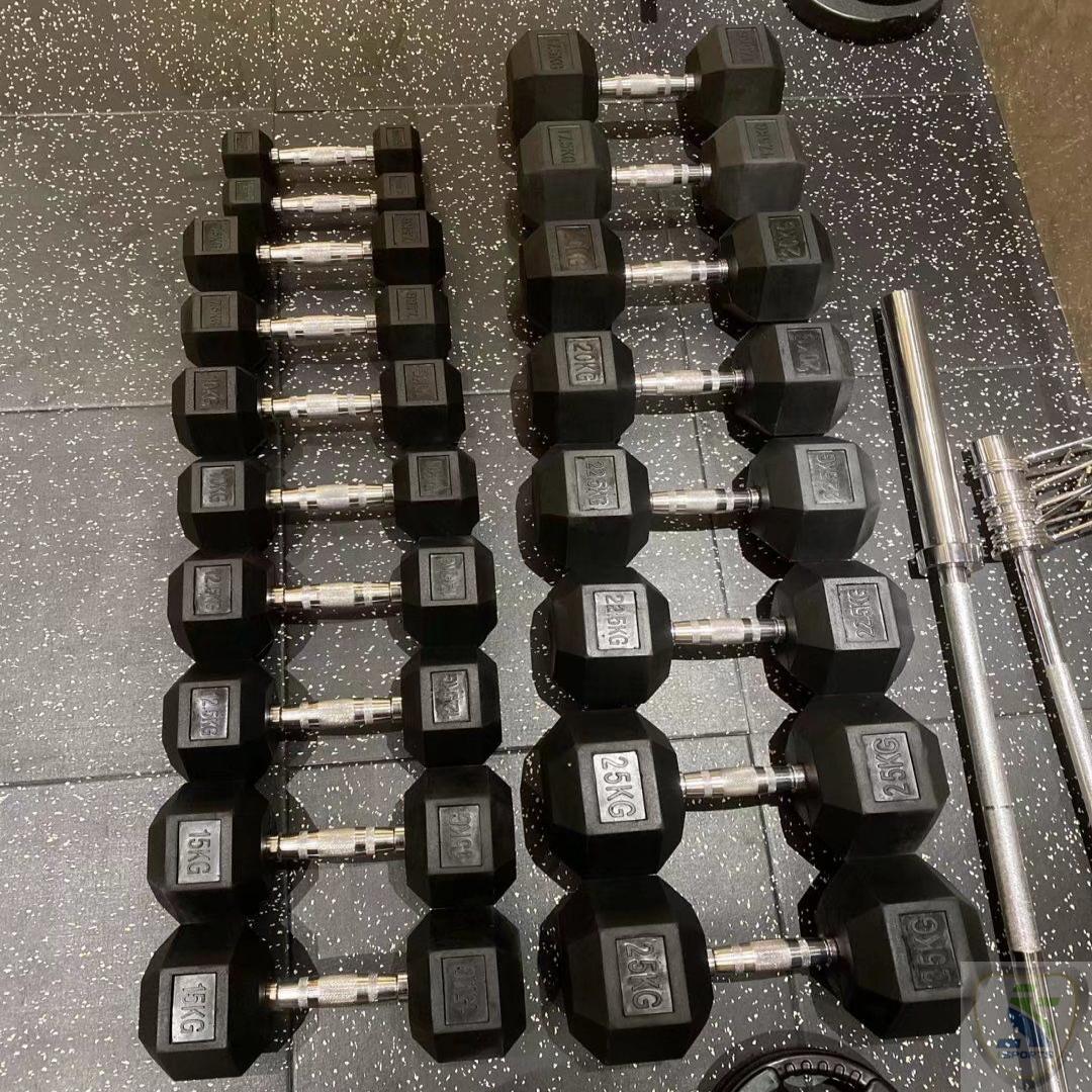 LIFE TOP Rubber Hex Dumbbells. - Image 8