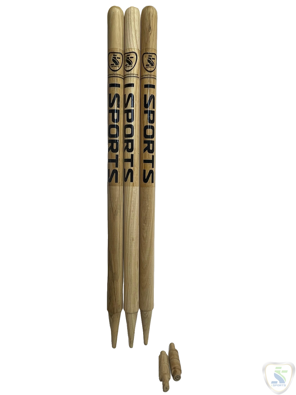 ISPORTS WOODEN STUMPS-NATURAL (FULL SIZE) - Image 2
