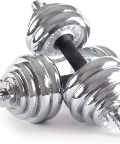 Alternative view of York Dumbbell Set Silver.