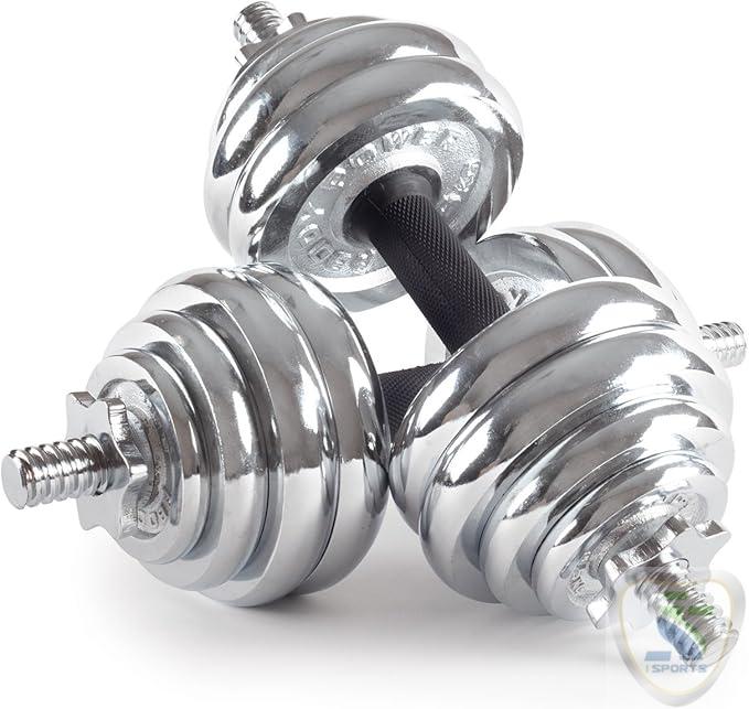 York Dumbbell Set Silver. - Image 2