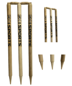 ISPORTS WOODEN STUMPS-NATURAL (FULL SIZE)