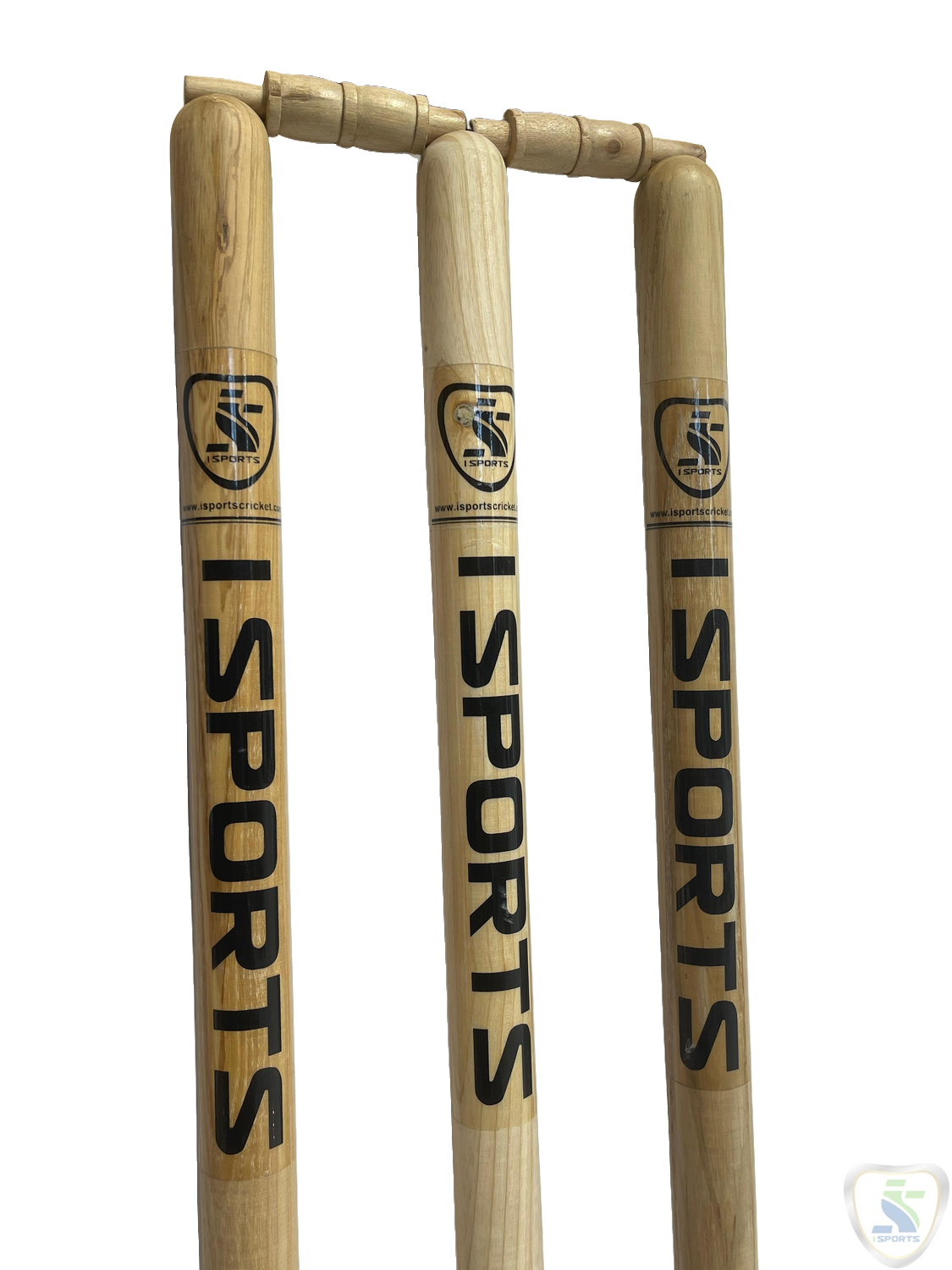 ISPORTS WOODEN STUMPS-NATURAL (FULL SIZE) - Image 3