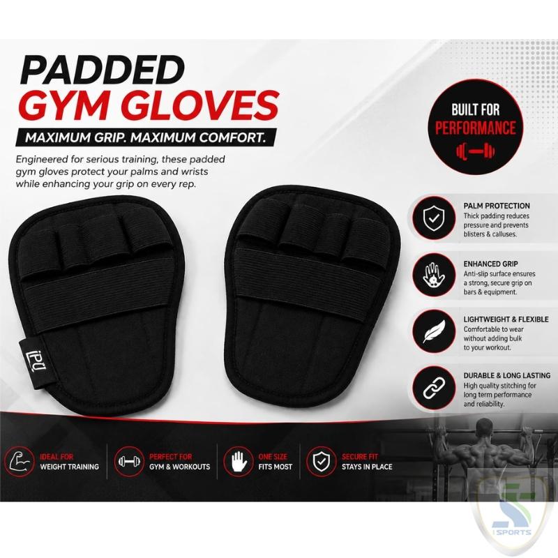 IPU PADDED PALM GYM GLOVES - Image 2